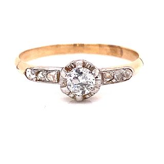 1920â€™s 18k Tiny Diamond Engagement RingÂ 