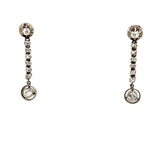 Art Deco Platinum DiamondÂ  Dangle Earrings
