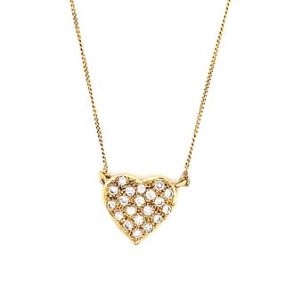 18k Diamond Heart Necklace