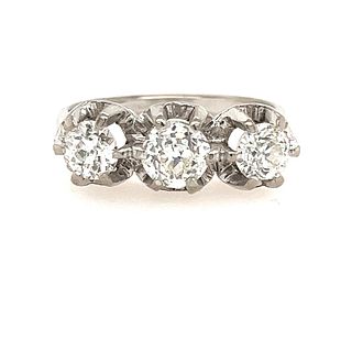 Art Deco Platinum 3 Diamond Ring