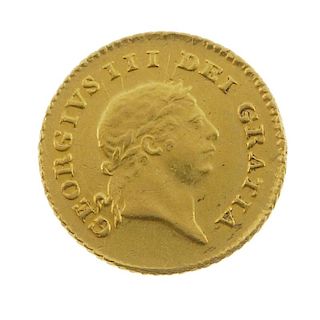George III, Third-Guinea 1810. Very fine, localised scratches to reverse edge. <br><br>Very fine, lo