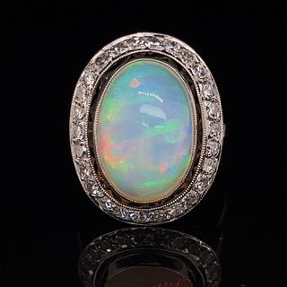 Platinum Diamond Opal RingÂ 