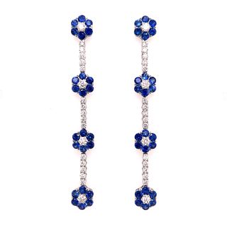 18k Diamond Sapphire Drop EarringsÂ 