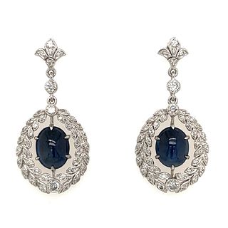 18k Sapphire Diamond Drop EarringÂ 