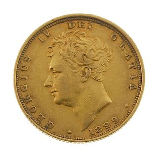 George IV, Sovereign 1829. Very fine. <br><br>Very fine.