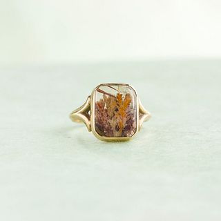 Victorian Moss Agate Ring, 10k