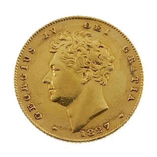 George IV, Half-Sovereign 1827. Very fine, previously ring mounted. <br><br>Very fine, previously ri