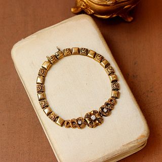 Victorian Maltese Cross Diamond Bracelet, 14k
