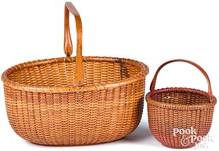 Two Nantucket lightship baskets, early 20th c.