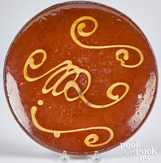 Connecticut redware plate, 19th c.