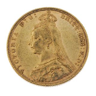 Victoria, Sovereign 1893M, jubilee head. Very fine. <br><br>Very fine.