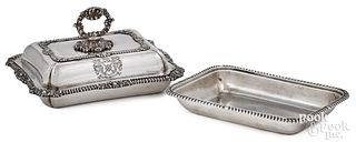 English silver covered dish and open entr?e