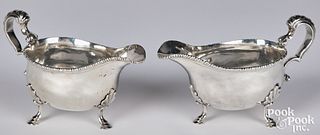 Pair of English silver sauce boats, 1750-1751