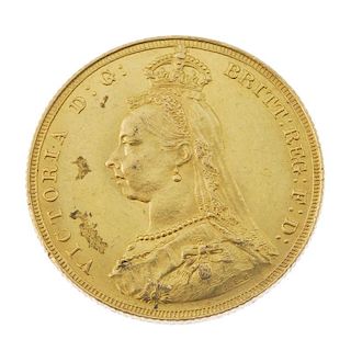 Victoria, Sovereign 1887, jubilee head. Good very fine. <br><br>Good very fine.