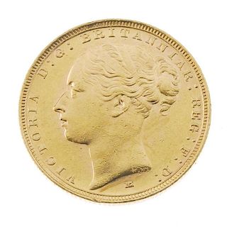 Victoria, Sovereign 1883M, young head. Good extremely fine. <br><br>Good extremely fine.