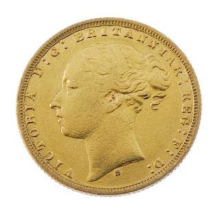 Victoria, Sovereign 1876S, young head. Very fine. <br><br>Very fine.