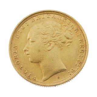 Victoria, Sovereign 1886S, young head. Very fine. <br><br>Very fine.