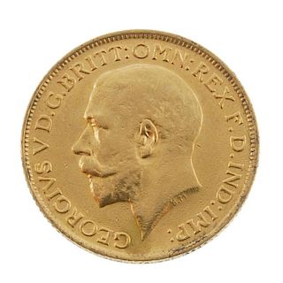 George V, Sovereign 1912. Very fine, previously ring mounted. <br><br>Very fine, previously ring mou