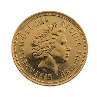 Elizabeth II, Half-Sovereign 2000. About uncirculated. <br><br>About uncirculated