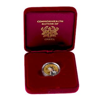 Ghana, Elizabeth II, Golden Jubilee 2002, gold 500-Sika, 5g, 9ct., in case of issue. Good extremely