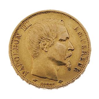 France, Napoleon III, gold 20-Francs 1860A. Very fine. <br><br>Very fine.