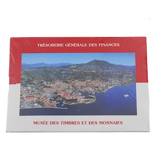 Monaco, brilliant uncirculated Euro set 2001, 1-Cent to 2-Euros, in unopened packaging (KM MS1). As