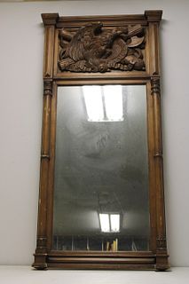A Vintage And Finely Carved Trumeau Style Mirror