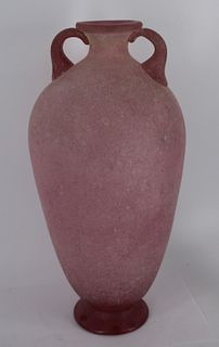 Large Seguso Pink Venetian Glass Signed.