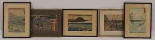 Grouping of (5) Japanese Woodblock Prints.