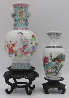(2) Chinese Enamel Decorated Vases.