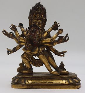 Antique Sino-Tibetan Bronze Figure of Mahakala.