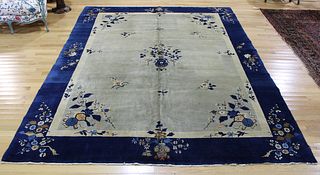 Antique And Finely Hand Woven Chinese Carpet.