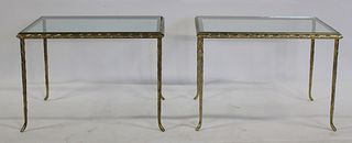 A Vintage Pair Of Bagues Quality Gilt Bronze Side