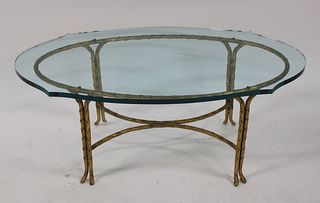 Bagues Style Gilt Metal / Bronze Oval Coffee