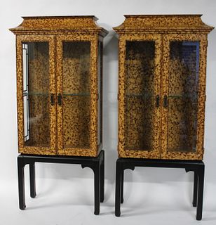 A Midcentury Pair Of Faux Finished Asian Modern