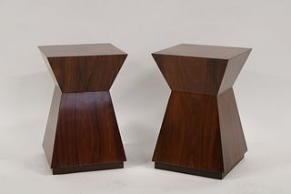 A Vintage Pair Of Shaped Stands / Stools.