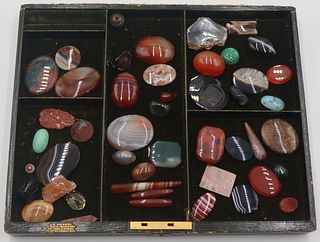 Large Assortment of Loose Stones Inc. Banded Agate