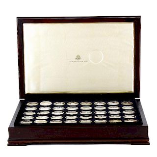 The Birmingham Mint, The Ancient Counties of England, set of 41 silver proof medals, each 40g, in a