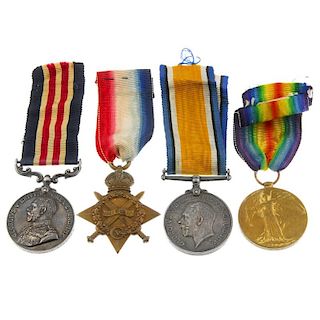 Great War Military Medal Group, Military Medal, 1914-15 Star, Military Medal 1914-18, Victory Medal,