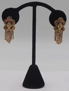 JEWELRY. Pr of Victorian Style 14kt Gold Earrings.
