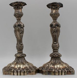 SILVER. Pair of Swedish Silver Candlesticks.
