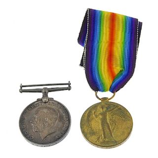 Great War Pair, British War Medal 1914-18, Victory Medal named to '203052 Pte. G. H. Padbury. R. War
