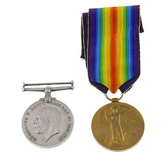 Great War Pair, British War Medal 1914-20, Victory Medal, named to '40139 Pte. C. G. H. Bossom. R. W