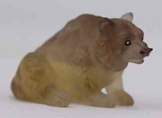 Faberge STYLE Carved Bear with Diamond Eyes.