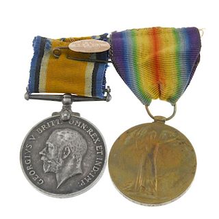 Great War Pair, British War Medal 1914-18, Victory medal named to '203905 Pte. R. T. Vane. North. N.