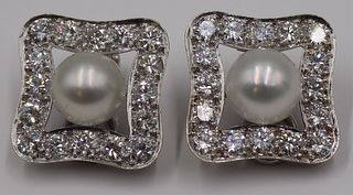 JEWELRY. Tambetti 18kt Gold Pearl and Diamond Ear