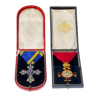 World Medal (4), Austria, gold merit cross 1849 with crown, cased and by V. Mayers Sohne; Bulgaria,