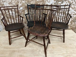 Four Rodback Windsor Chairs