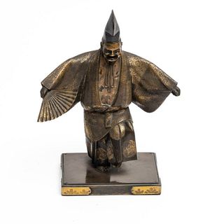 Japanese Antique Bronze Figure of a Shinto Priest