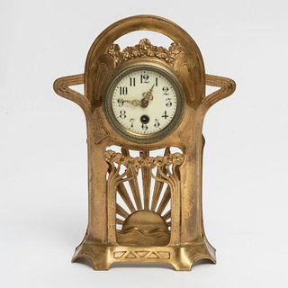 Austrian Art Nouveau bronze Clock
